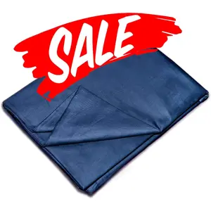 100% Cotton Weighted Blanket Cover 60"x80", Soft Removable Duvet Cover for Heavy Blanket, Machine Washable Navy Blue