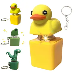 Duck / Frog / Lizard Keychain Sound Fidget Toys,Rechargeable Lizard Anxiety Relief Keychain Button Toy with Colorful Light & Sound, Fun Portable Anxiety Relief Toy, Adults Keyboard Clicker