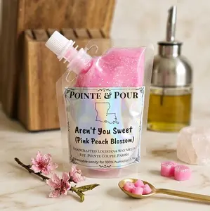 Pointe & Pour Aren't You Sweet Pink Peach Blossom Squeezable Wax Melt Handcrafted Louisiana Fragrance