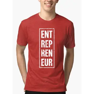 Entrepreneur Vertical Half Sleeves Melange T-shirt