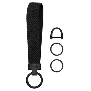 Stretchy Wristlet Keychain, Cute Key Chain, Woven Wrist Lanyard for Car Keys with 3 Keyrings and D-ring for Women Men