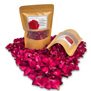 2 Bags dried rose petals dried flower petals bulk dried fresh real rose petals bulk - 1.75oz/50g/bag - Real Flower Dry Red Rose Petal for Foot Bath, Spa, Wedding Confetti, Home Fragrance, Candle Making, Soap Making, flower girl petals for weddings