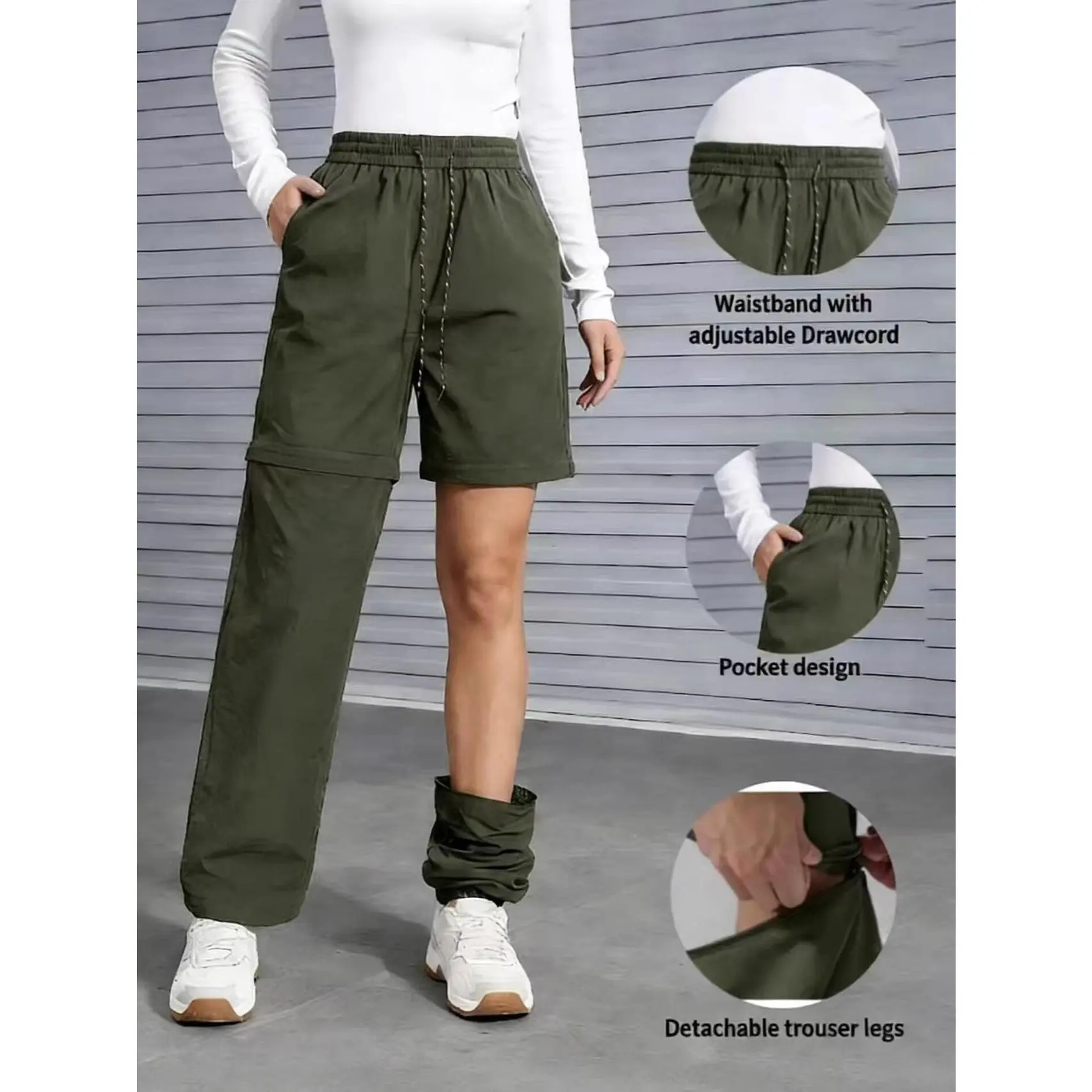 Women's Convertible Hiking Pants - Waterproof Quick-Dry Cargo Trousers with Zip-Off Legs for Camping, Fishing & Travel