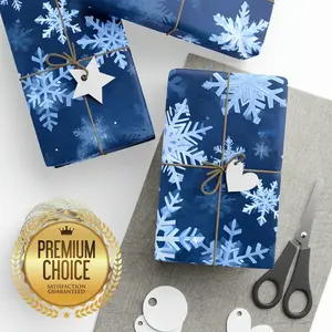 Snowflake Icy Wrapping Paper Rolls, Elegant Frozen Gift Wrap, Winter Snowfall Gift Wrap, Christmas Holiday Winter Snowflake Scrapbook Paper