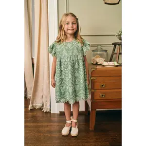 Georgia Dress in Mint Embroidery