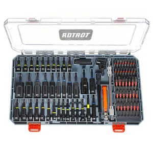 86 Piece Impact Magnetic Nut Driver Set for Sae/metric, Includes Right Angle Driver, Socket Adapter, Quick Release Extension, Screwdriver Bits
