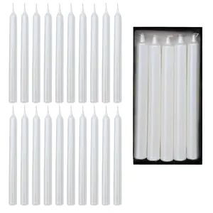 Axiom 10 Inch Straight Candle Sticks – Tall Straight Wax Candles for Home & Event Decor (Pearl White, Pack of 20)