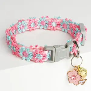 Pet Collars, Cat Collars, Lace Embroidery, Dog Accessories with Bells, Pet Accessories, Collar Collars