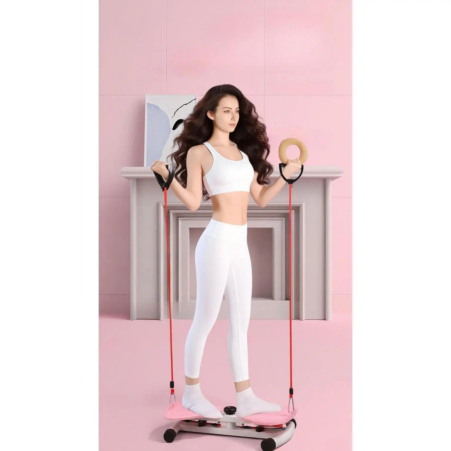 Home Fitness Twist Mute Dance Machine Waist Twist Turntable Fitness Twist Waist Machine Fitness Equipment Non - Slip Aerobic Exercise with Resistance Band Full Body Workout Silent Operation Lightweight Design non-slip ab board
