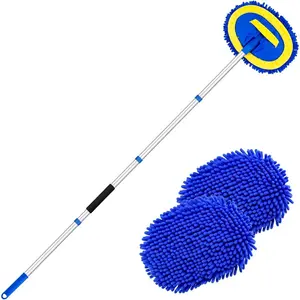 62"  Wash Brush Kit Mitt Mop Sponge with Long Handle Chenille Microfiber  Cleaning Brush Kit Supplies  Washing Mop Kit  Care Kit of Scratch-Free Replacement  for  RV
