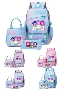 Kpop Demon Hunters Girl Group Print Backpack Set, Dreamy Blue Gradient Student Bag/lunch Box/pencil Case, Cute School Bag for Girls, School Backpacks
