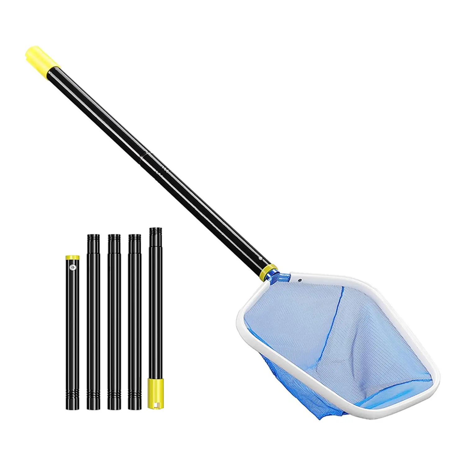 Fine Mesh Pool Skimmer Basket Tool with Adjustable Aluminum Pole, Detachable Handle & Multi-Size Options (2.5FT/4.5FT/8FT) for Hot Tubs, Ponds - Bathroom Home Supplies Debris Removal Accessory, Adjustable Pole