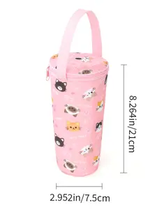 Cute Cartoon Handheld Water Cup Insulation Bag, Milk Tea Cup Insulation Sleeve, Water Cup Dustproof Storage Pouch, Portable Drinkware Organizer, Insulated Beverage Holder