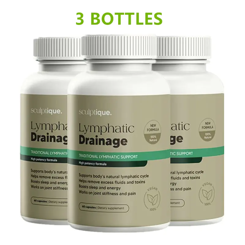[ 3 BOTTLES ] Sculptique Lymphatic Drainage Capsules - Supports Body's Natural Lymphatic Cycle Helps Remove Excess Fluids and Toxins | Antioxidant & Detox Binder Supplement | Supports Natural Lymphatic Cycle