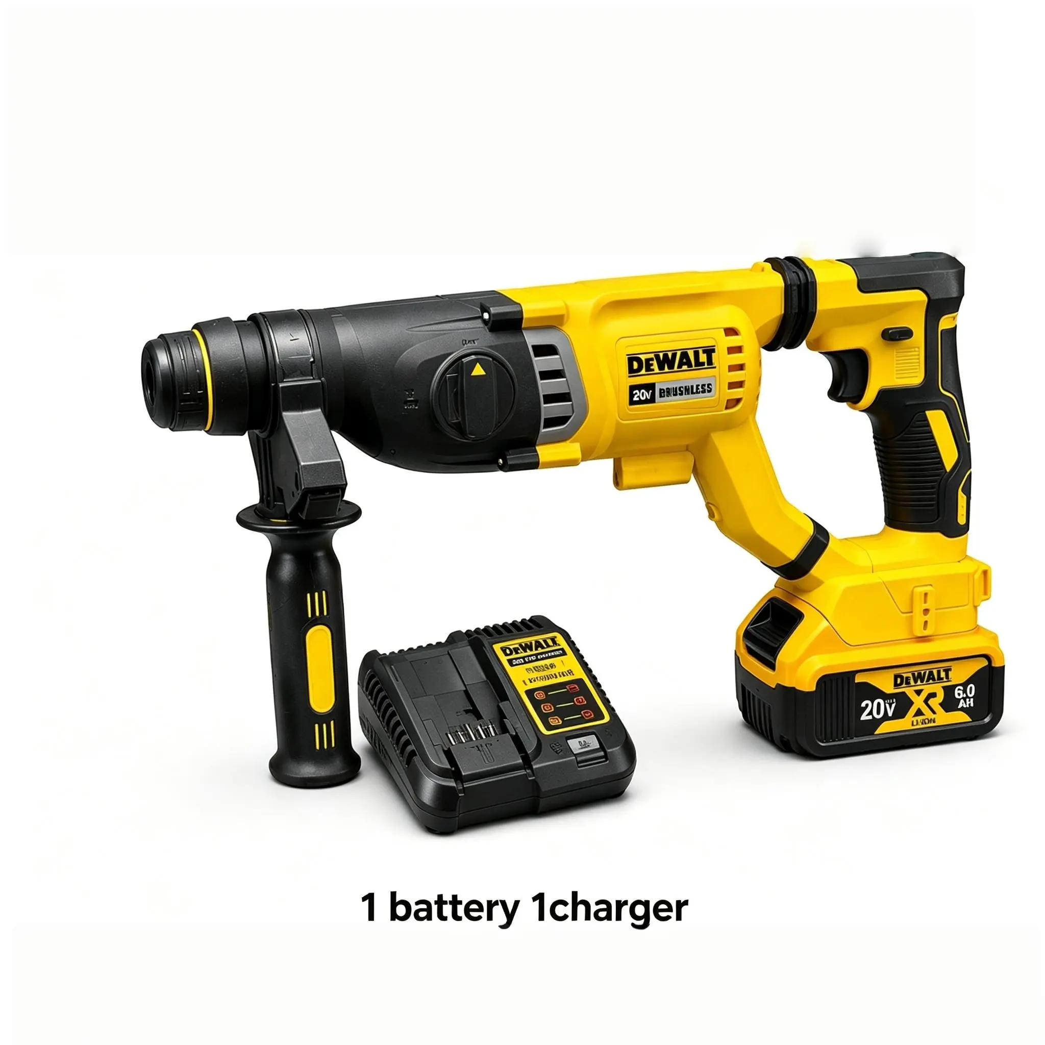 Dewalt DCH263 20V Lithium Brushless Rotary Hammer, Multi-Mode SDS Plus Power Hammer Drill, Ideal For Builder Renovation, Concrete Processing And Household Demolition Work, Wear-Resistant Housing With Removable Auxiliary Handle car