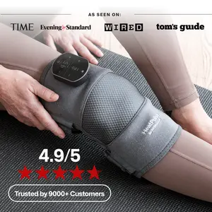HeatPulse Knee Massager 2 | Far Infrared Heat & Vibration Knee Massager | Heated Knee Brace Device | Heat & Vibration Therapy | Joint Support for Arthritis, Meniscus, Tendonitis, Premium Knee Massager for Joint Mobility & Flexibility