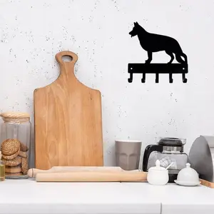 German Shepherd Dog Pattern Wall Hook, Wall Mounted Hook, Wall Organizer for Keys, Leashes & Coats, Home Decor for Living Room Bedroom Kitchen, Shelves