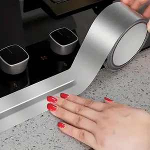 Self Adhesive Aluminum Foil Tape Waterproof Oil Proof High Temperature Resistant Gap Sealing Tape for Kitchen Stove Sink Bathroom Toilet colador para el fregadero