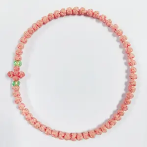 Komboskini Chotki prayer rope bracelet.Greek Orthodox prayer rope Komboskini 33-65 knotted wax thread bracelet, Greek cross prayer rope bracelet