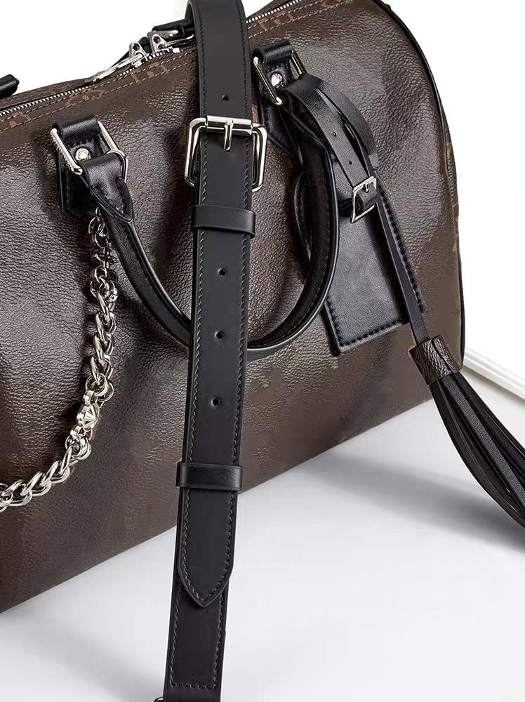 Jiesinlov Genuine Leather Replacement Strap, Solid Adjustable Crossbody Strap with Padded Shoulder Support for Speedy 25-35, Keepall 45 50 55 60 Travel Duffel Bags, Padded Shoulder Strap, Solid Adjustable Strap, Handbag Accessory, Fitted Adjustable Strap