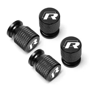 Car Tire Valve Stem Cap, 4 Counts Car Tire Air Cap Cover, Anti-dust Waterproof Tire Valve Stem Cover, Universal Automotive Car Accessories, Auto Parts for Volkswagen R Line