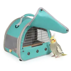 Portable Bird Carreir Bag with Metal Front Window, Travel Bag to Carry Parakeet Parrot Cockatiel to Transport, Ventilation Portable and Lightweight, Ideal for Travel and Outdoor Use, Parrot Cage