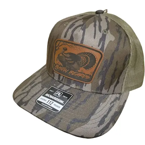 Bustin Beards Men's Camouflage Turkey Hunting Baseball Hat - All Seasons Casual Accessory with Flat Bill, Stylish Logo, Facial Hair Control for Outdoor Enthusiasts