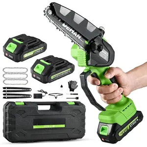 6 Inch Mini Cordless  Brushless Electric Chain  with 2 2.0Ah  and 3 Chains Lightweight Handheld Tree Trimmer for   Gifts for Men Dad and Husband