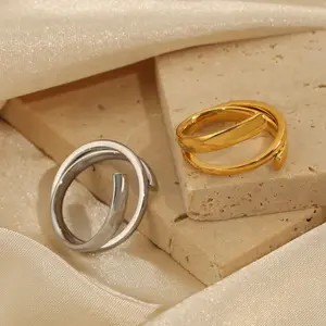 Titanium Steel Layered Wrap Ring