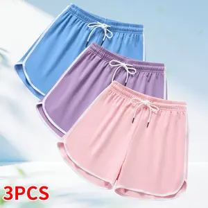3-pack women’s casual athletic shorts with drawstring and elastic waistband; suitable for outdoor sports, fitness, running, and casual wear; athletic shorts, women’s clothing, women’s shorts