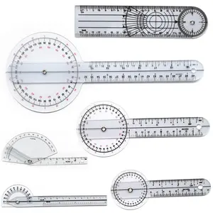 Set of 6 Goniometer with Bag, 360° Goniometer Set Including 6/8/12 inch, 8 inch Spinal, 6 inch 180° & Finger Goniometer