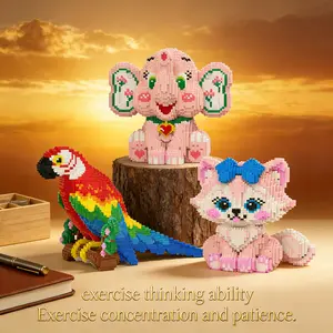 Multicolor Heart Bear 3D Puzzle Building Blocks Decor, Bookshelf Home Office Cabinet Decoration, Party Living Room TV Stand Display