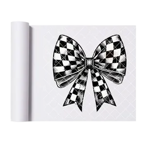 Checkered design bow - Direct Print Film Transfer for T-Shirts, Cotton, Polyester & Blends - High-Quality DTF Print