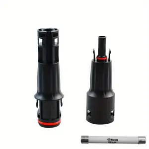 30A Solar Fuse Holder, 1500V Inline Fuse Holder, Solar Fuse Connector for Solar Panel, with 1 10X38mm Fuse