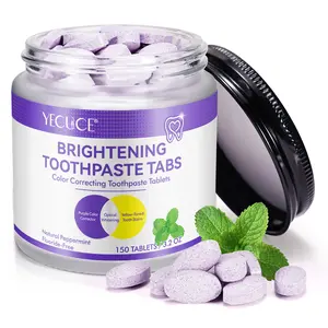 YECUCE Brightening Toothpaste Tablets, Whitening, Gentle tooth care, in solid form for easy portability, effortlessly cleans the mouth, suitable for all ages