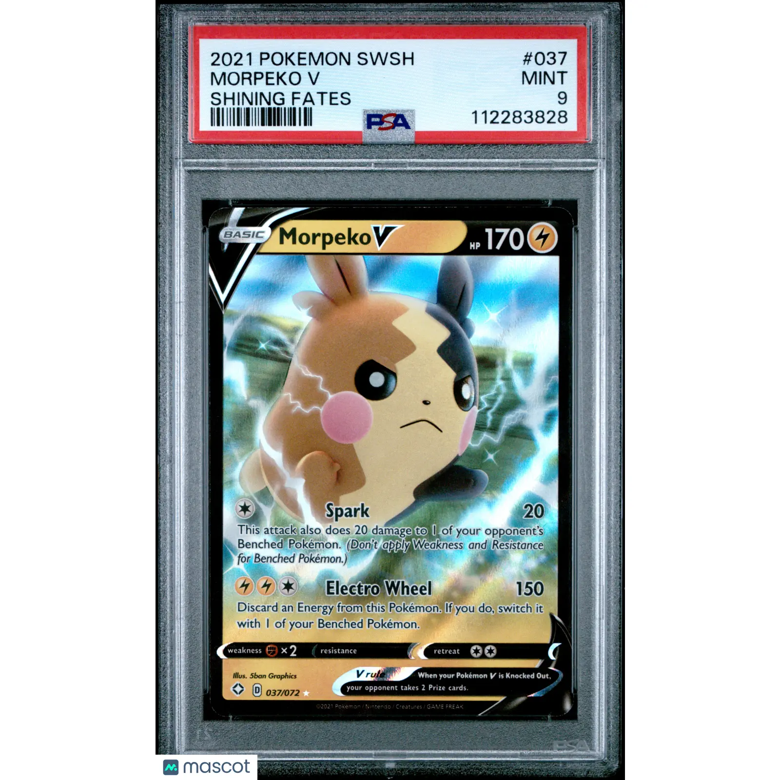 2021 POKEMON SWORD & SHIELD SHINING FATES #037 MORPEKO V - PSA 9