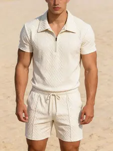 Women's Summer Polo Shirt & Short Set, Breathable Moisture-Wicking Casual Sportswear, Fashion Versatile for Daily Wear