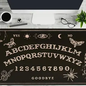 Ouija Board Design Mouse Pad, 1 Count Rectangle Gaming Mouse Pad, Non-Slip Rubber Base Stitched Edge Desk Pad for Desk Laptop Desktop