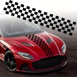 Creative Checkered Flag Pattern Car Sticker Bumper Sticker, Waterproof Sunscreen DIY Decorative Decals, Universal Car Exterior Decoration Accessories, Sticker For Cars