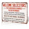 8x12 Inch Aluminum Humorous Welcome Solicitors Decorative Plaque Sign - $45 Per Minute Adult Front Door Sign, Vintage Metal Office Home Decor