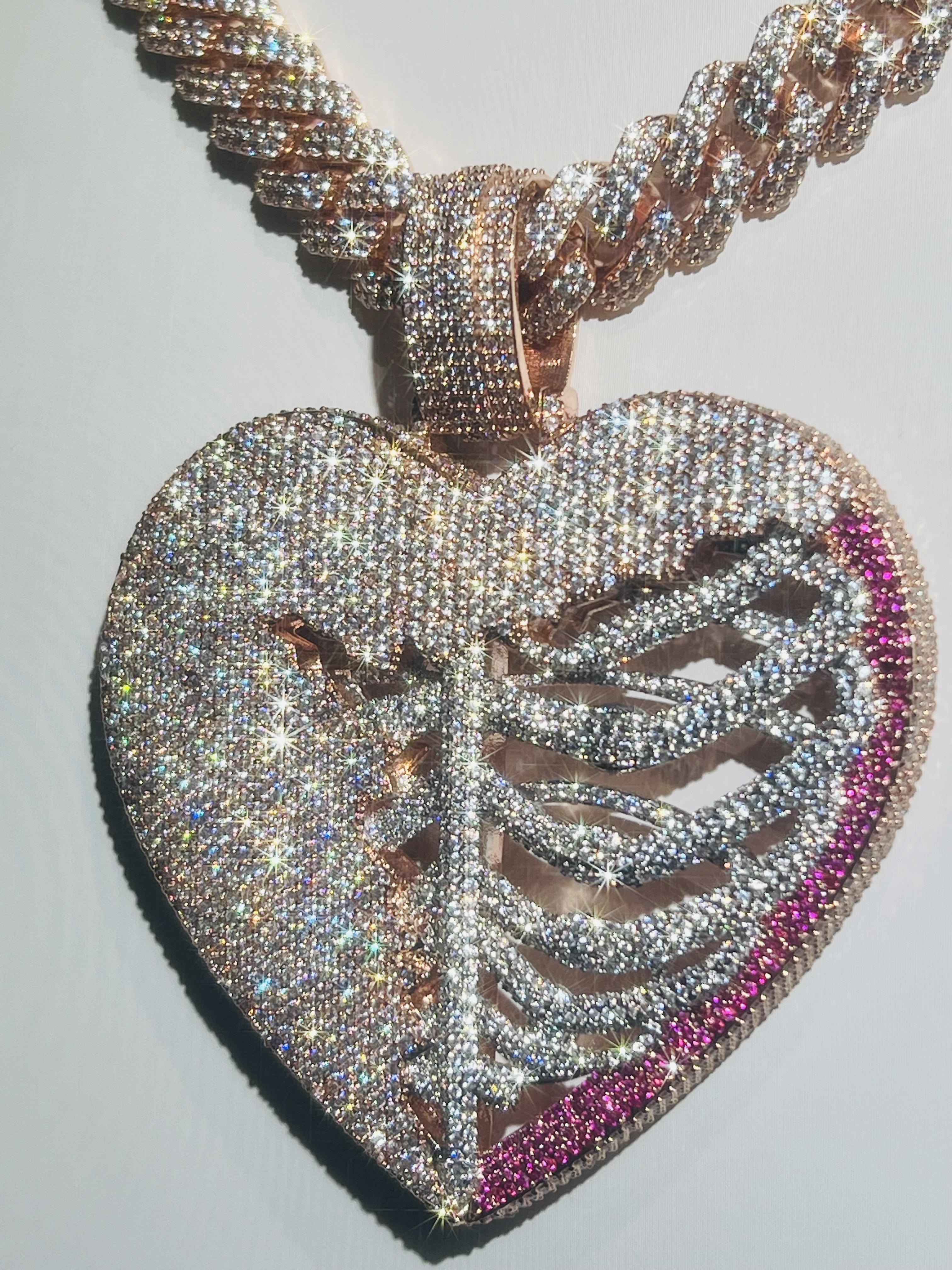 Personalized Customized Love Iced Pendant VVS Full Diamond Particle Rose Gold High Quality, Shining Hip Hop Street Culture Valentine's Day Father's Day Mother's Day Gift