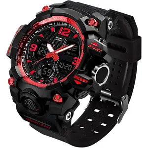 *MWS07 Men's Analog Sports Watch, LED Military Digital Watch Electronic Stopwatch Large Dual Dial Time Outdoor Army Wrist Watch Tactical