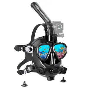 SMACO M8058C Full Face Dive Mask With Integrated Dry Snorkel GoPro Mount EPDM Rubber Scuba Gear For Adults UV Resistant Cold Water Swimming Underwater Photography Equipment 5 Point Harness Safe Breathing Design Deep Dive Compatible Ocean Travel Essentials