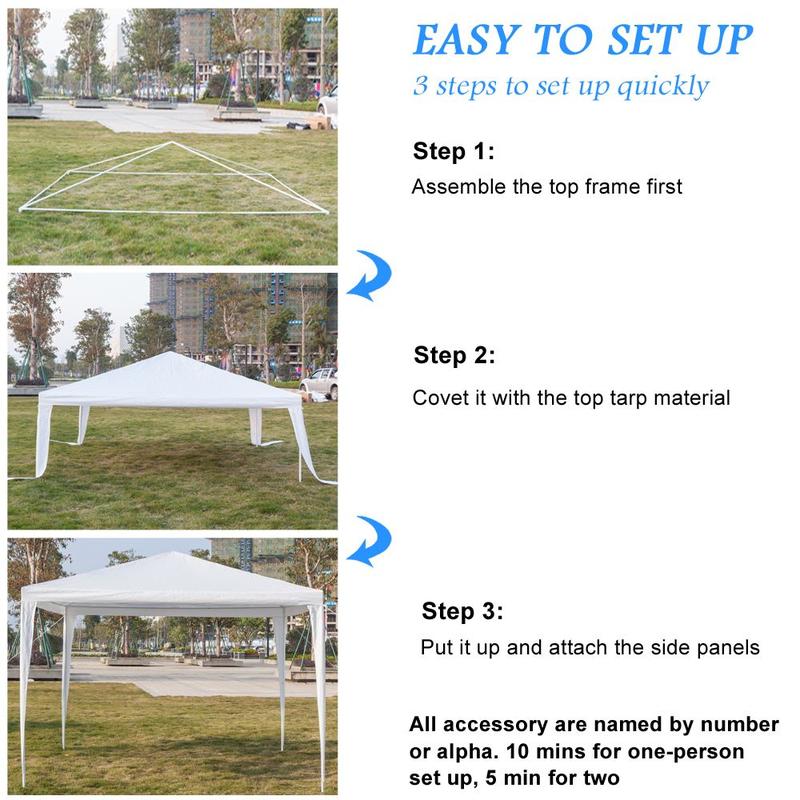 Heavy Duty 10''x10'' Outdoor Wedding Tent Canopy for Parties and Events