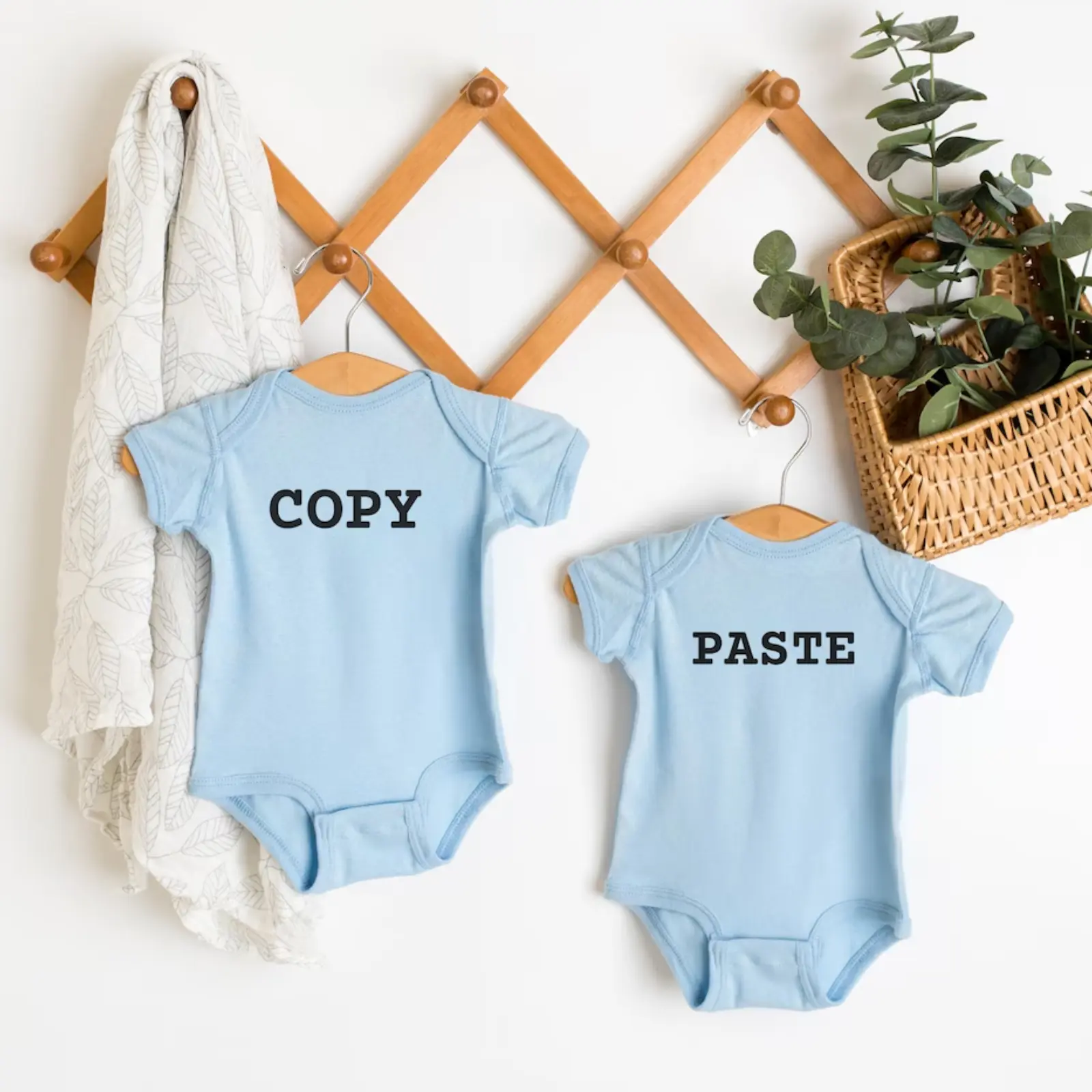 Twin Infant Copy and Paste Onesie , Matching Baby Outfits, Unisex Twin Outfits, Copy Paste Bodysuit, Newborn Twins Gift. Sold separately.