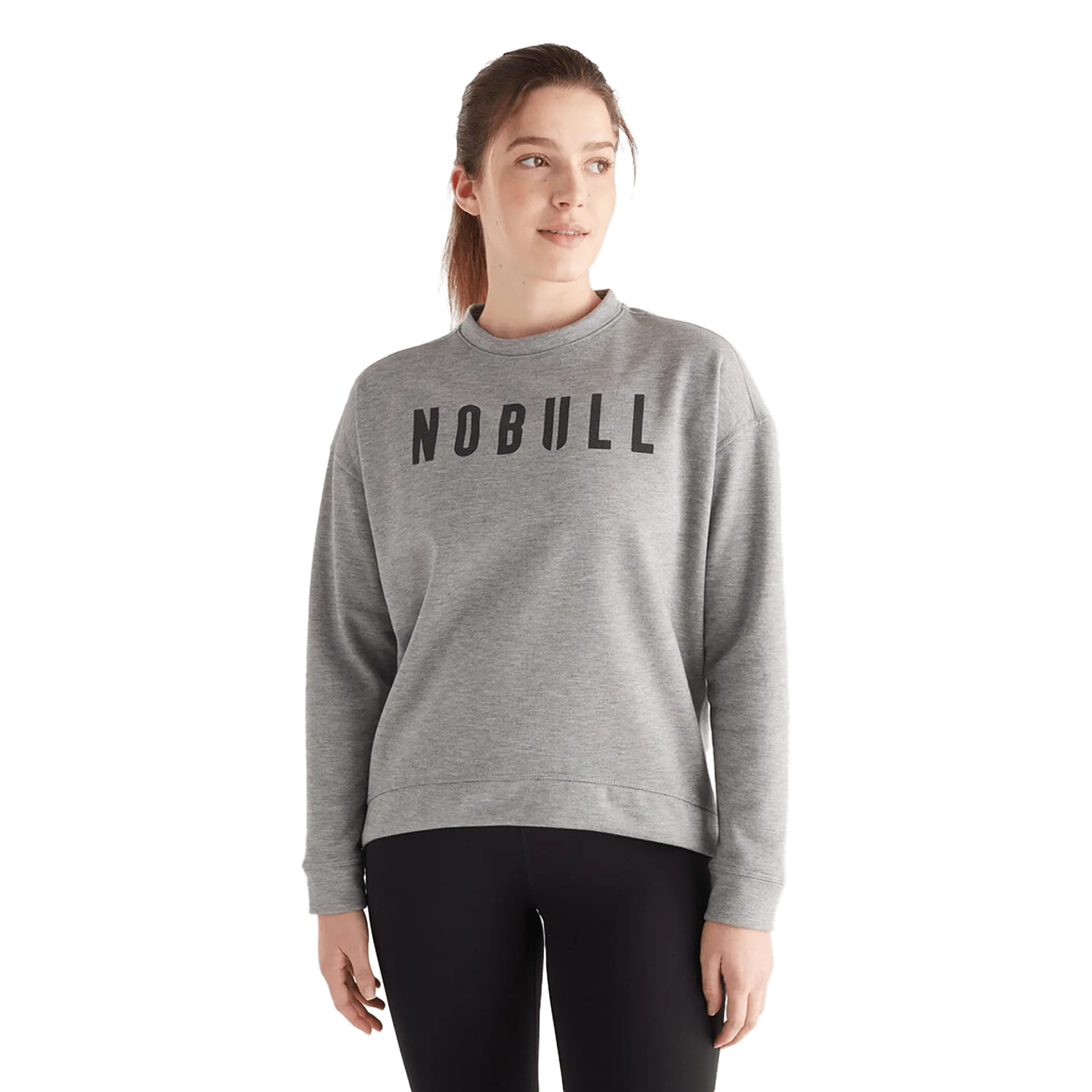 NOBULL Women's Legacy  Crew Sweatshirt in Heather Grey