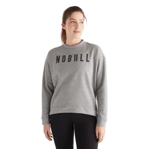 NOBULL Women's Legacy  Crew Sweatshirt in Heather Grey