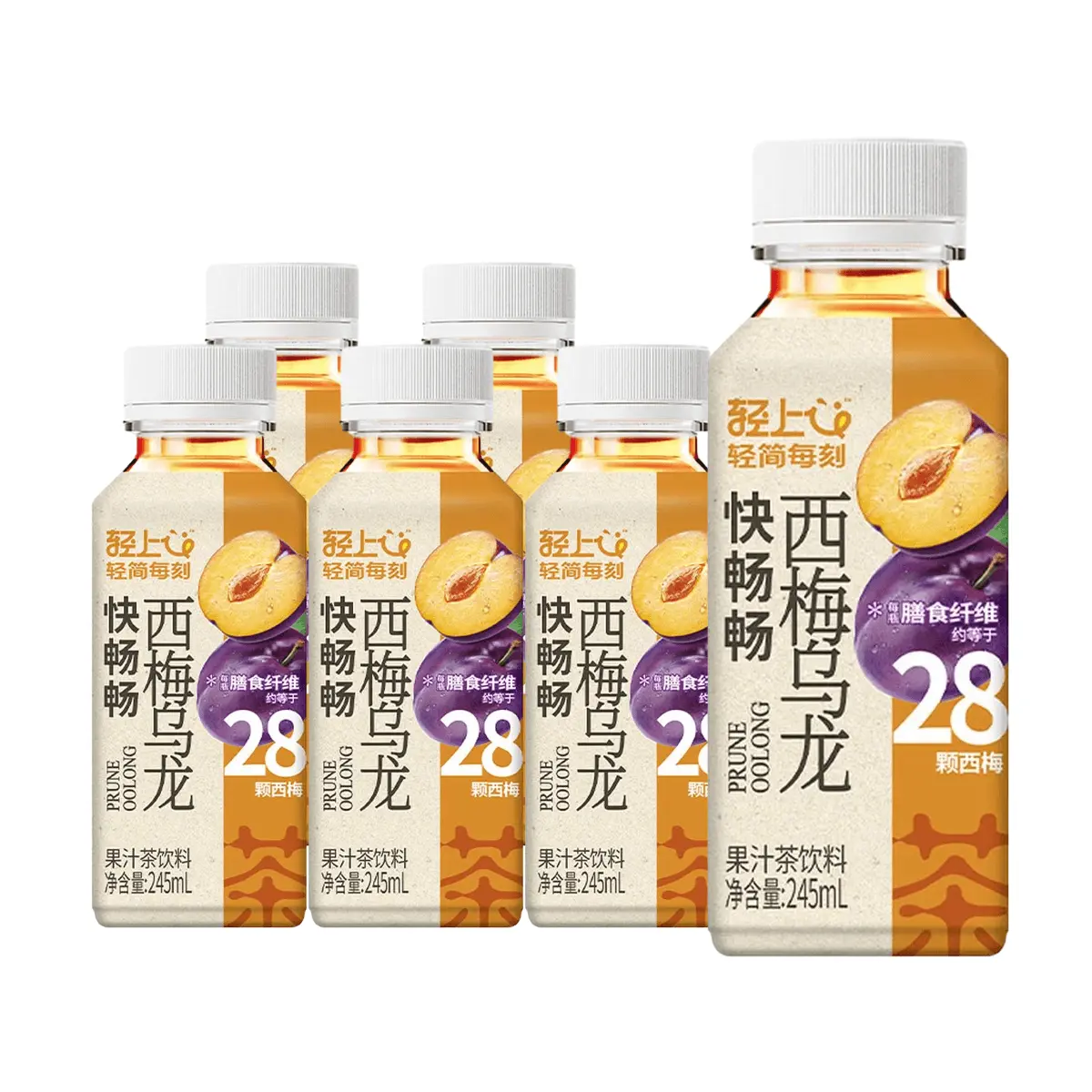 LIGHTUP Prune Oolong Tea Drink - 0 Fat 0 Sugar, High Fiber Juice Beverage, 245ml x 6 Cans, Refreshing & Lightly Sweetened