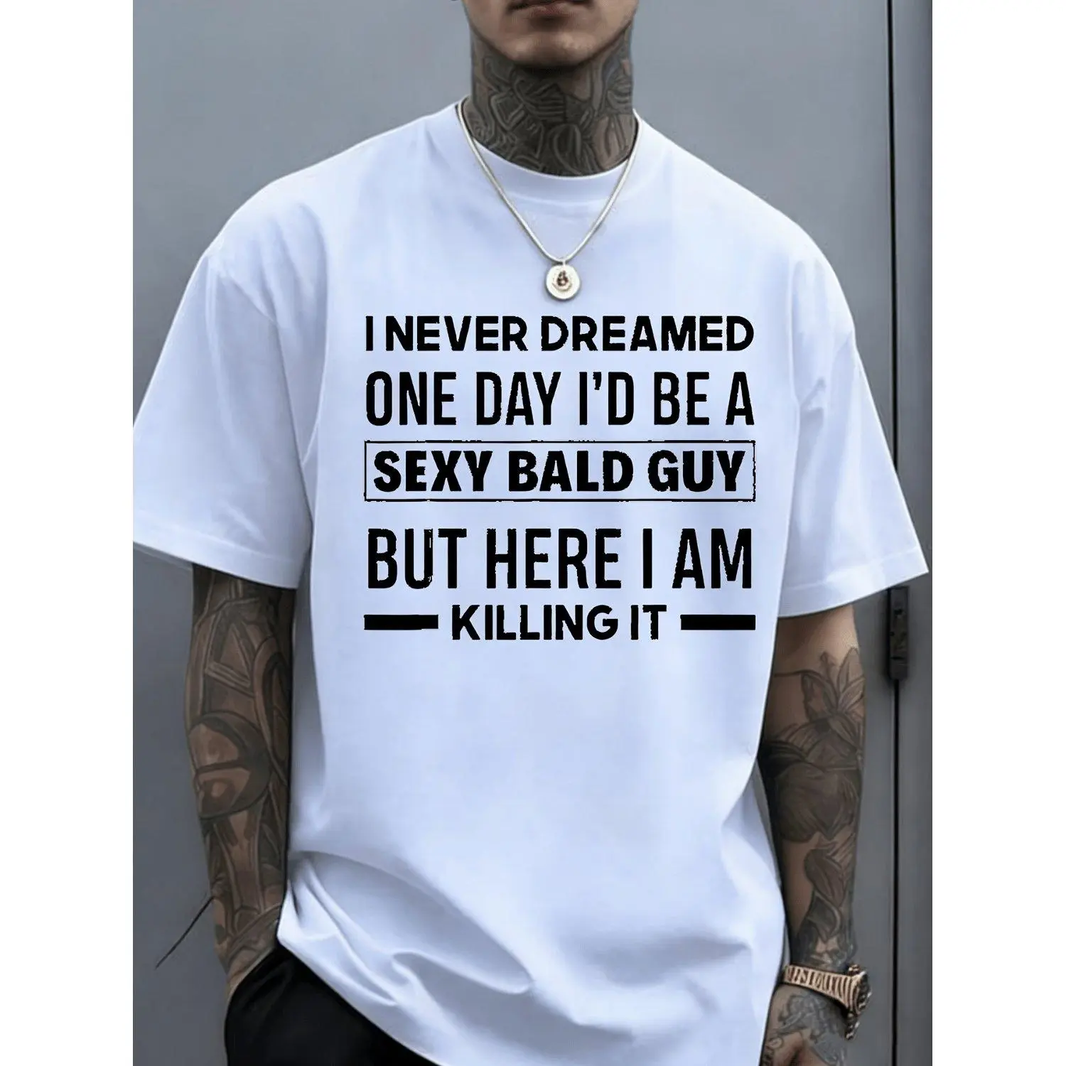 Humorous Quote TShirt Crew Neck Casual Streetwear Graphic Patterned Top Suitable for Sports for Celebrations Comfortable Medium Stretch Fit