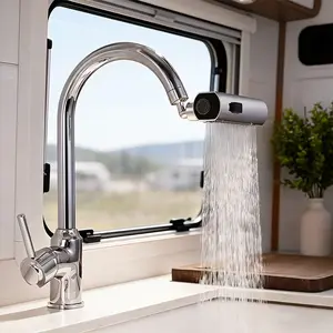 360° 3-In-1 Touch Kitchen Faucet, Rotatable Rotary Faucet, Waterfall Sink Extender, Rotating for Cleaning Vegetables Fruits, 1pc, Easy-To-Use Design